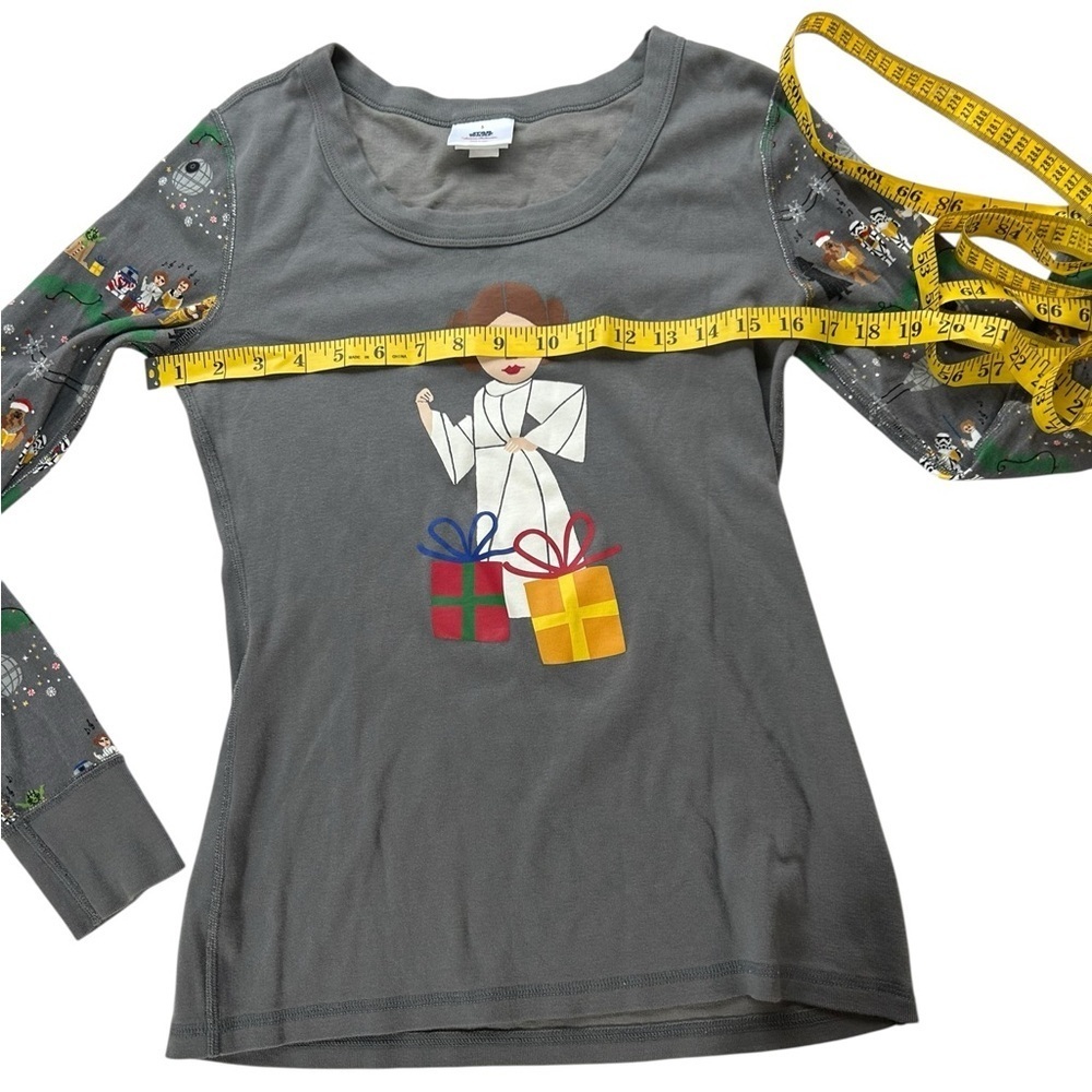 Hanna Andersson Star Wars Leia Christmas PJ Set Adult Grey Top Bottom Pajamas S - Picture 7 of 16